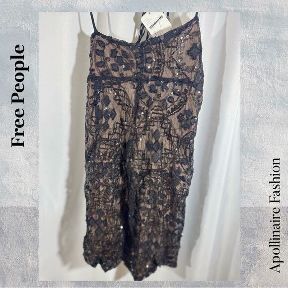 Free People Black Lace Mini Dress - Picture 3 of 7
